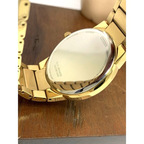 Citizen Men's Watch BM7582-56E Eco Drive Black Dial Gold Stainless Steel 40mm - Picture 7 of 15